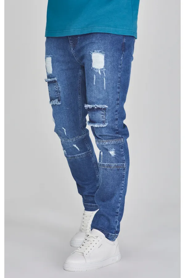 SIKSILK Jeansy Drop Crotch Jeans blue