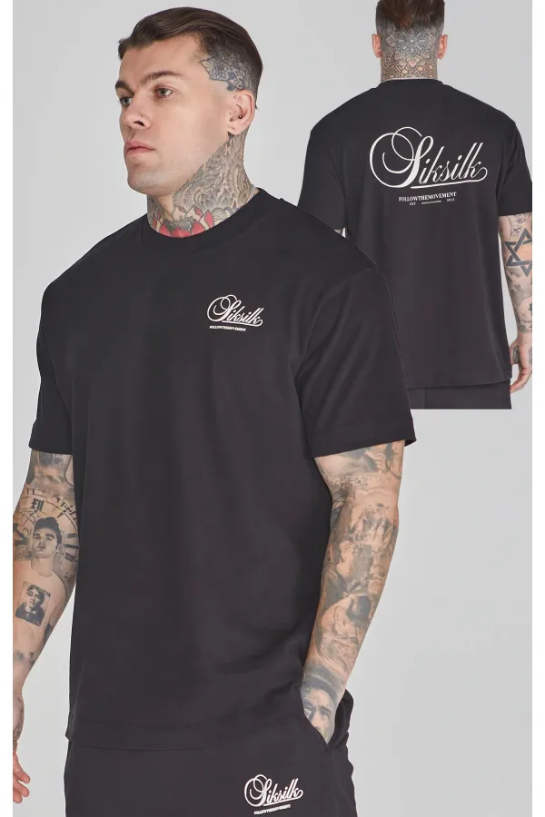 SIKSILK Graphic Tshirt black