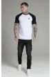 SIKSILK T-shirt Raglan Tee white/black