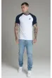 SIKSILK T-shirt Raglan Tee white/navy