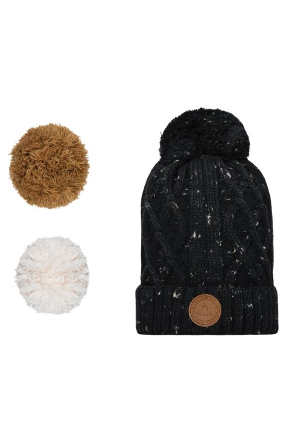 CABAIA czapka zimova Appletini deep black